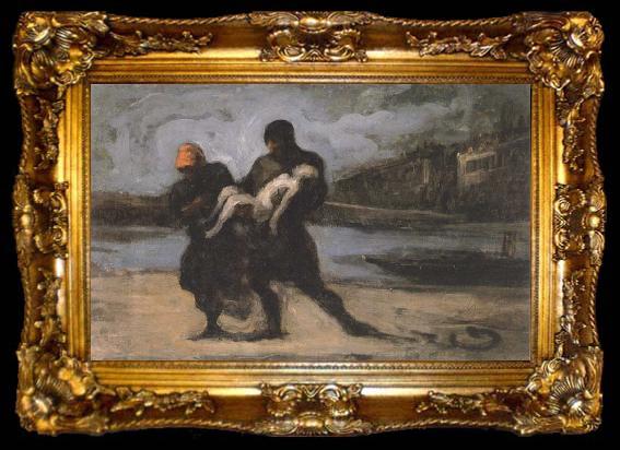 framed  Honore Daumier the rescue, ta009-2